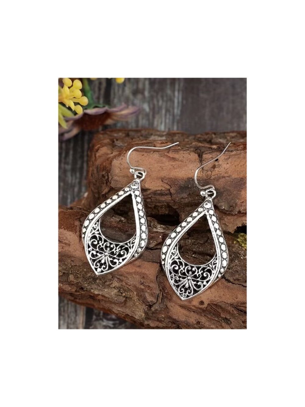 Balinese Teardrop Earrings Wire-Work Known as Bun & Dots Known as Jawan